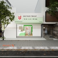 Chỉ 20m2 với mẫu thiết kế nhà thuốc Tâm Quý phong cách hiện đại